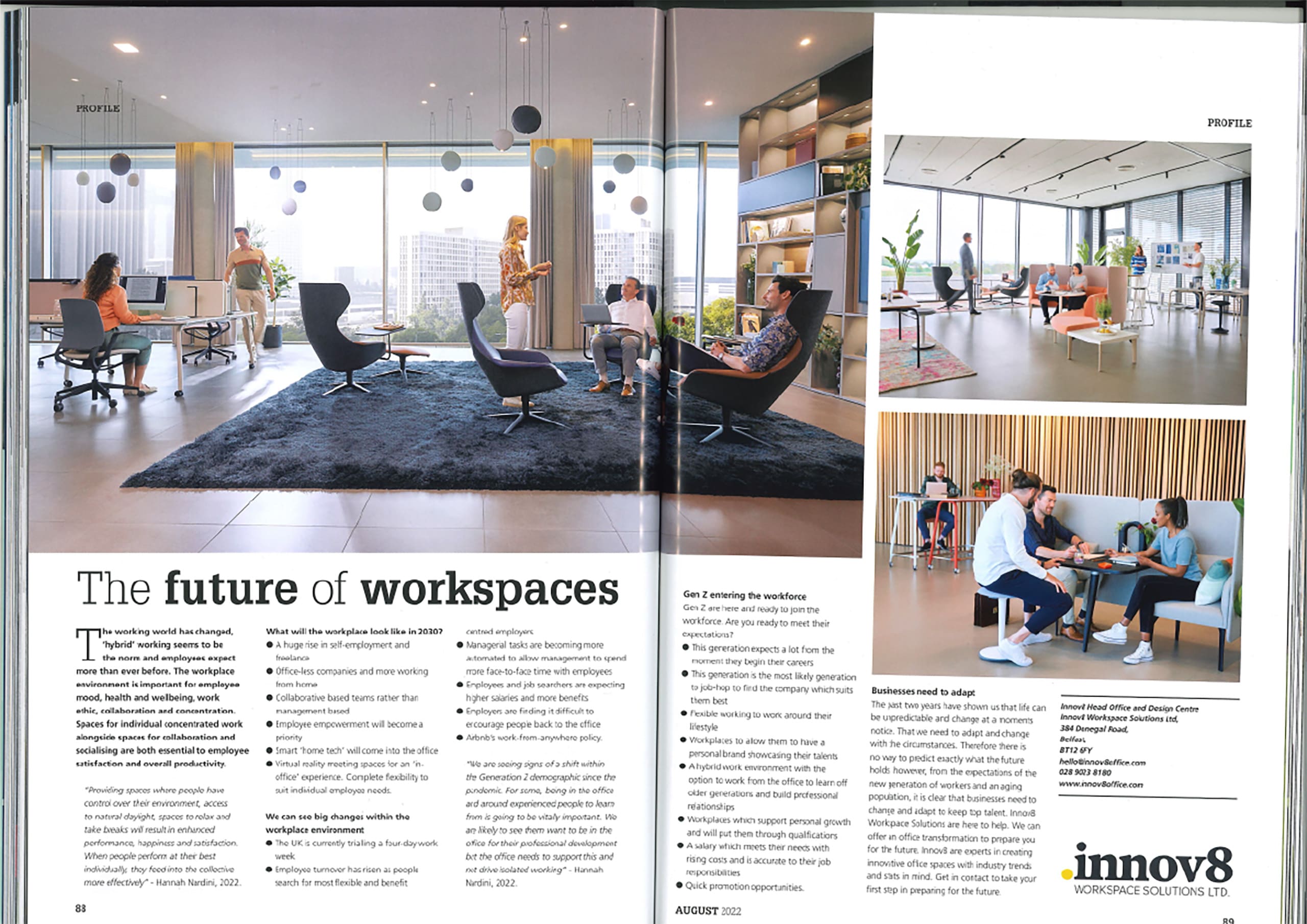 August Ulster Business Top 100 2022 The Future of Workspaces